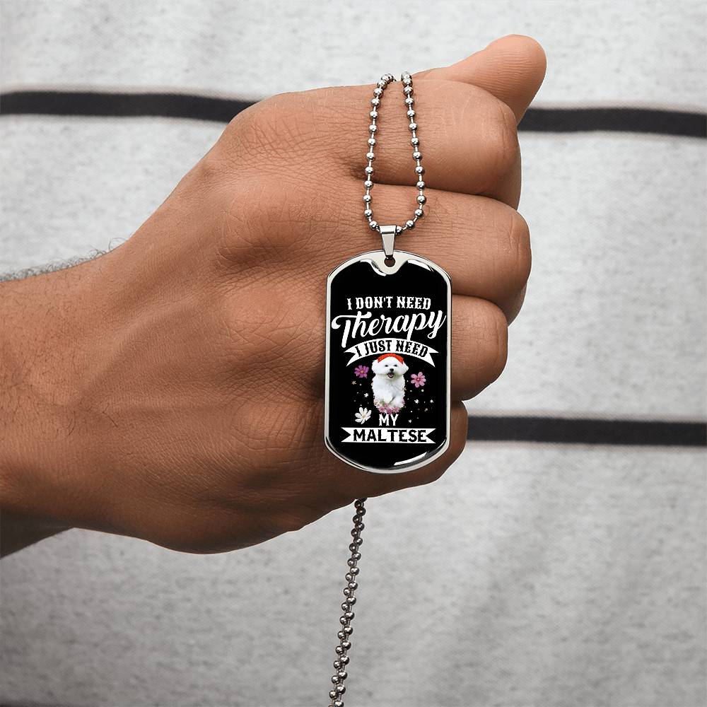 I Love Maltese - Army Tag Necklace, Dog Tag Necklace
