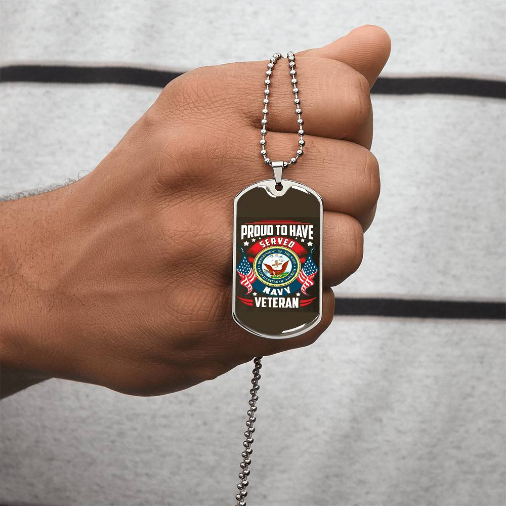 Navy Veteran Dog Tag - Army Tag Necklace, Dog Tag Necklace