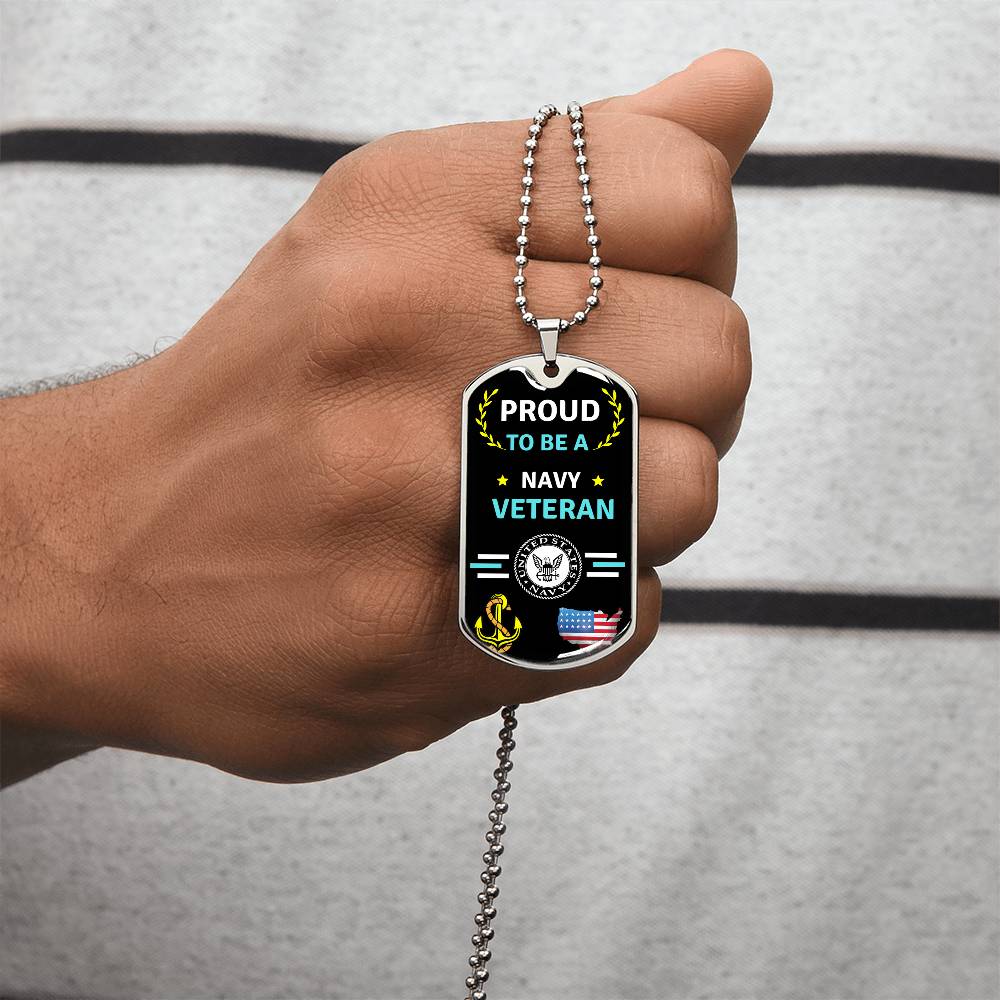 Navy Veteran Dog Tag - Army Tag Necklace, Dog Tag Necklace