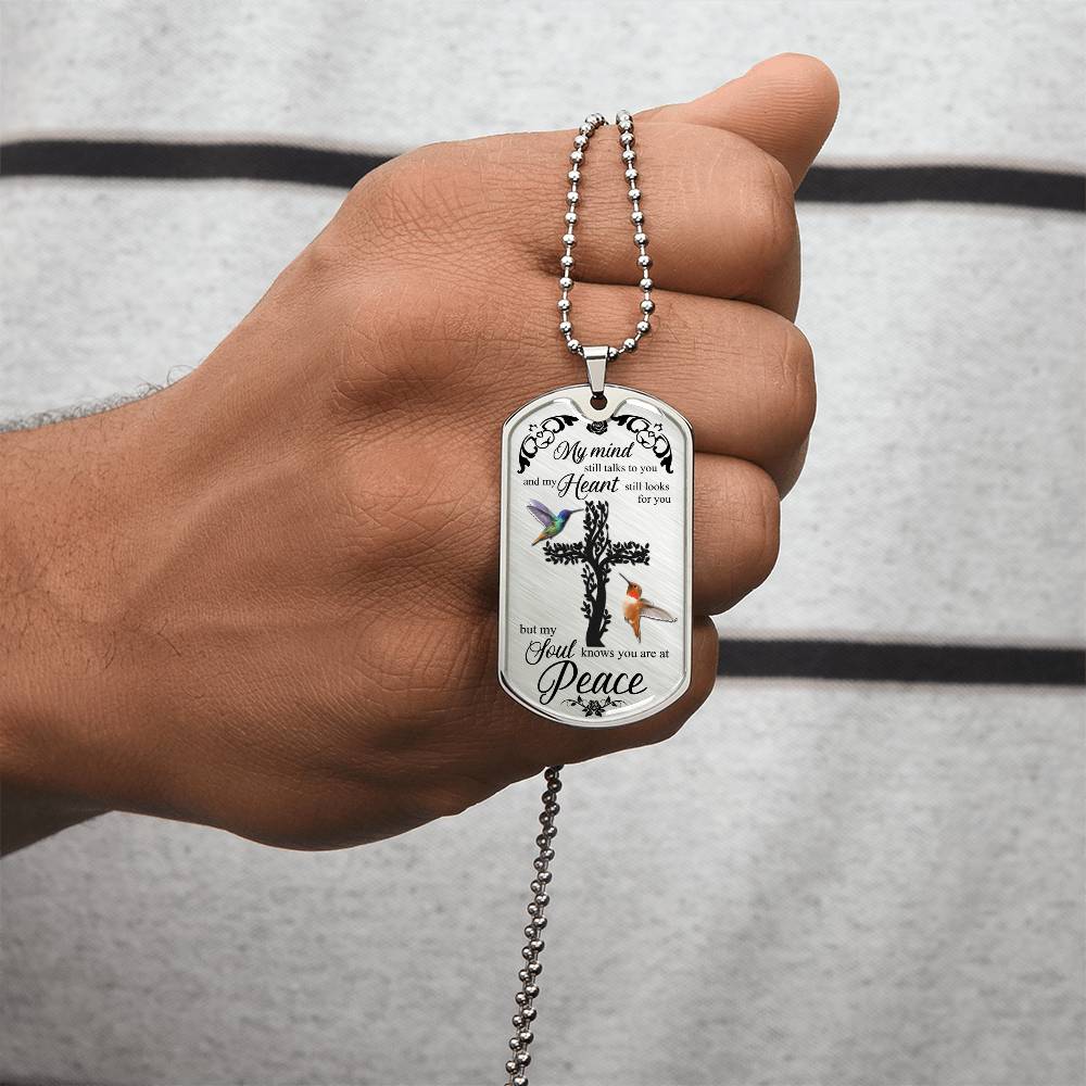 Hummingbirds Tree Of Life Faith Cross Luxury Dog Tag - Army Tag Necklace, Dog Tag Necklace