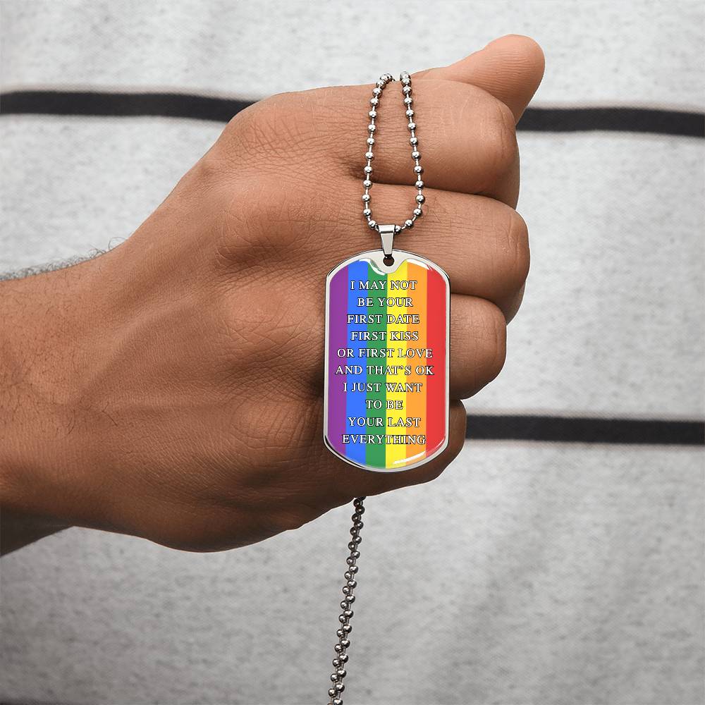 I May Not Be Your First Date Dog Tag Necklace - Army Tag Necklace, Dog Tag Necklace