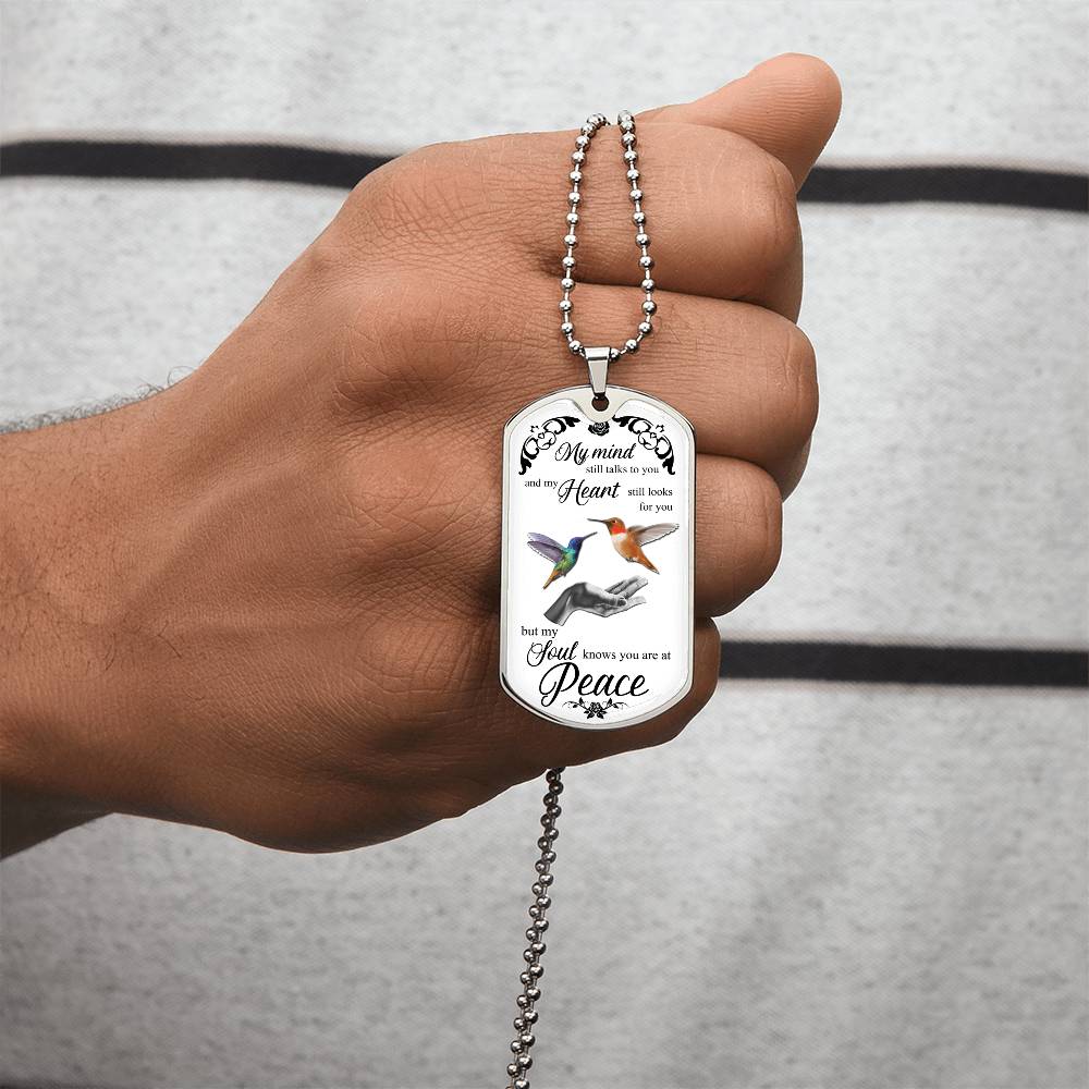 Tiny Hummingbird Necklace • Layering Necklace • Gift For Her - Army Tag Necklace, Dog Tag Necklace