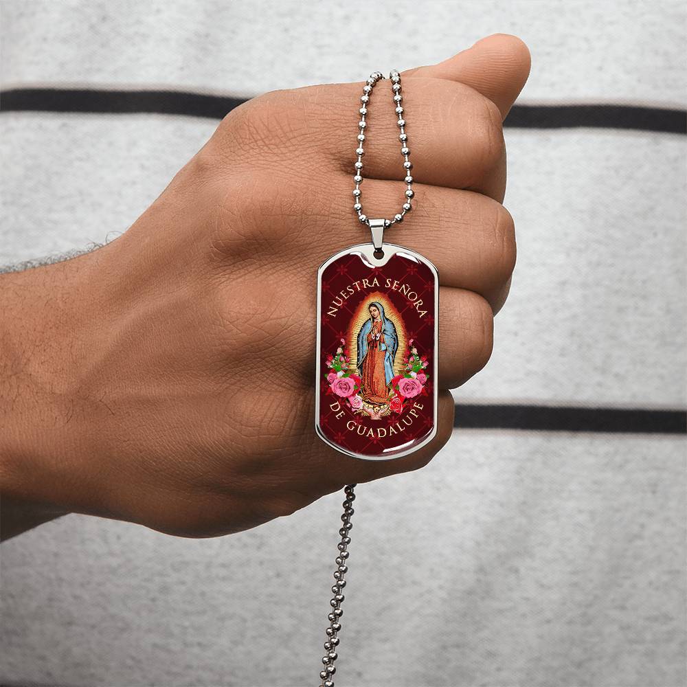 Nuestra Señora De Guadalupe Luxury Dog Tag Necklace - Army Tag Necklace, Dog Tag Necklace