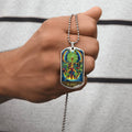 Tarot Card Necklace. Silver Or Gold. For Wiccans, Astrology, Zodiac, Spiritual, Best Friend. Boho. The Hermit - Army Tag Necklace, Dog Tag Necklace