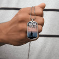 Dear Dad Thank You - Army Tag Necklace, Dog Tag Necklace