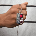 Patriotic Stand By Our President Military Ball Chain - Army Tag Necklace, Dog Tag Necklace