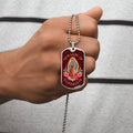 Our Lady Of Guadalupe Luxury Dog Tag Necklace - Army Tag Necklace, Dog Tag Necklace