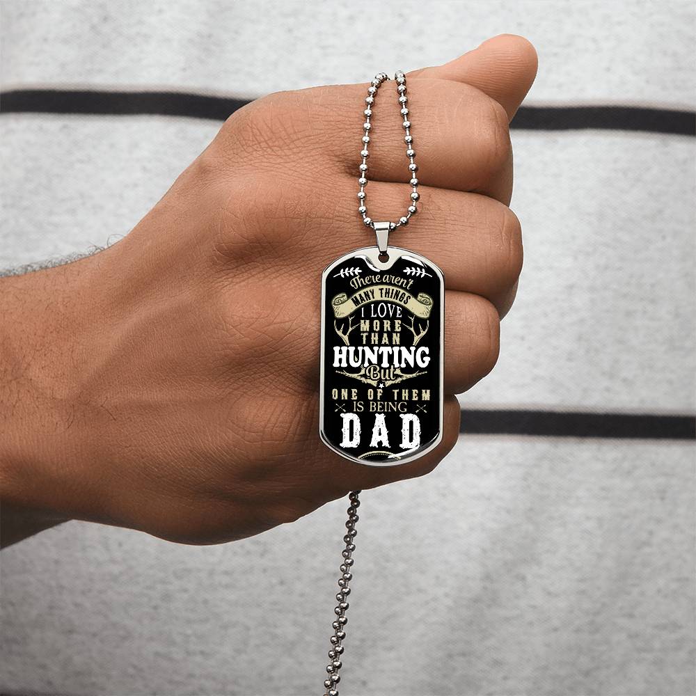Dogtag Necklace For Hunting Dad - Army Tag Necklace, Dog Tag Necklace