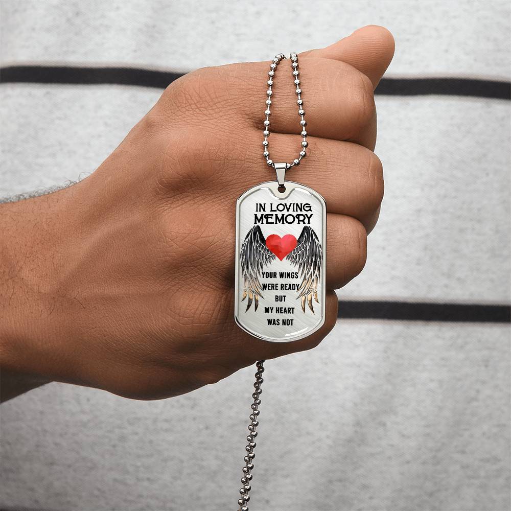 Memorial Jewelry Necklace - Loss Of A Loved One - Family Bereavement - Rest In Peace - Infant Loss - Father Loss - Army Tag Necklace, Dog Tag Necklace