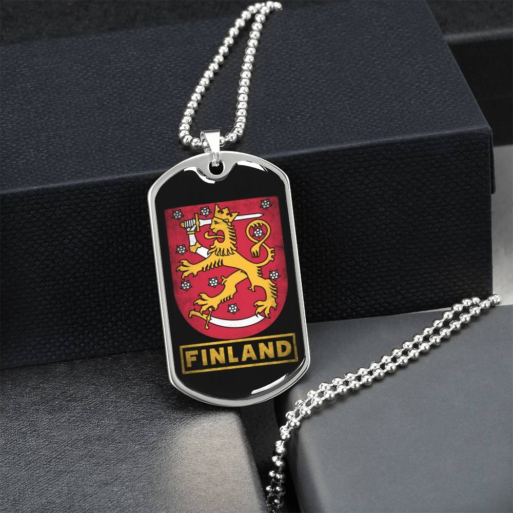 Finland Necklace - Army Tag Necklace, Dog Tag Necklace