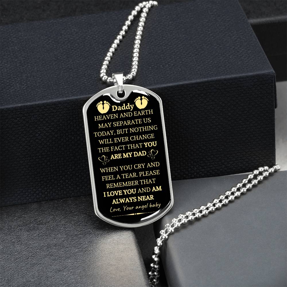 Gift From Baby - Father's Day Men's Necklace, Birthday Gift, Jewelry For Father, Dad Pendant Necklace Dog Tag Dad Gift Ideas - Army Tag Necklace, Dog Tag Necklace