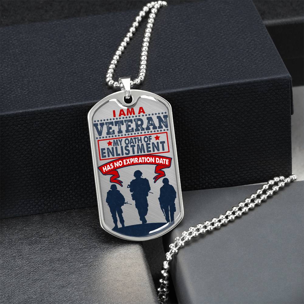 I Am A Veteran - Personalized Dog Tags , Love Freedom, Proud Female Veteran Dog Tag - Army Tag Necklace, Dog Tag Necklace
