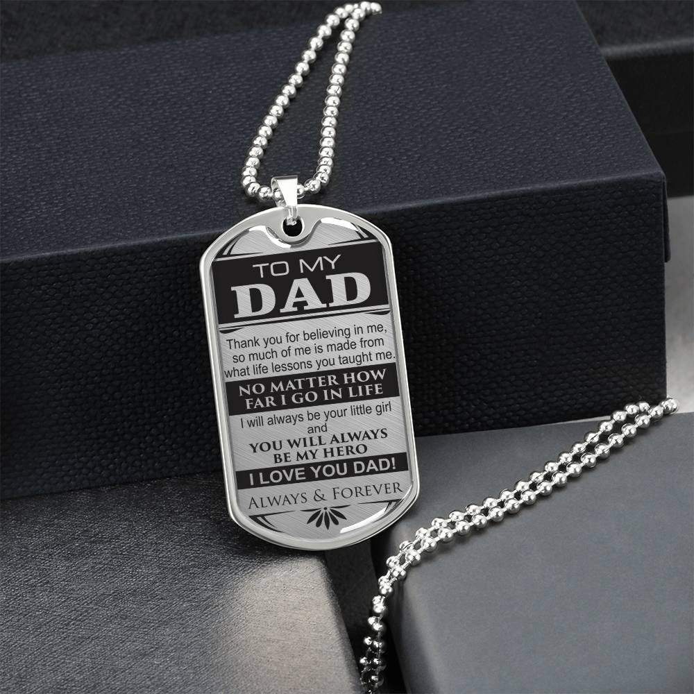 Dad Tag From Daughter - Army Tag Necklace, Dog Tag Necklace