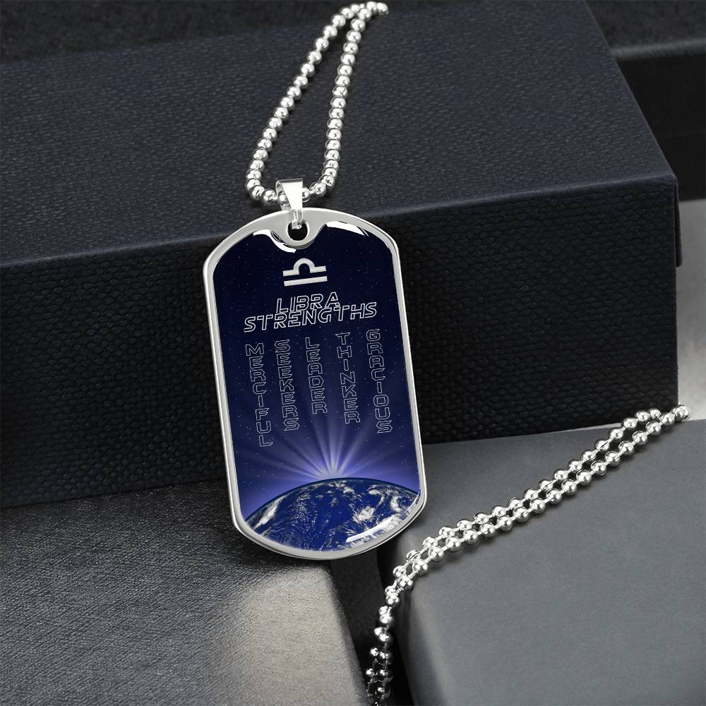 Libra Personalized Dog Tag Necklace - Army Tag Necklace, Dog Tag Necklace