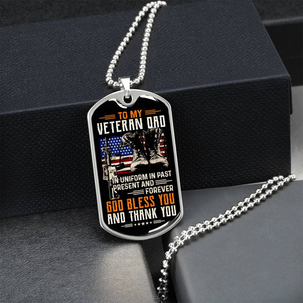 Im A Dad, A Grandpa, And A Veteran - Luxury Dog Tag Gift For Dad Daddy Christmas Gift Daddy Necklace - Army Tag Necklace, Dog Tag Necklace