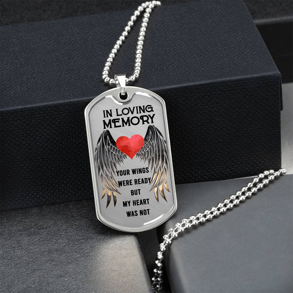 Memorial Jewelry Necklace - Loss Of A Loved One - Family Bereavement - Rest In Peace - Infant Loss - Father Loss - Army Tag Necklace, Dog Tag Necklace