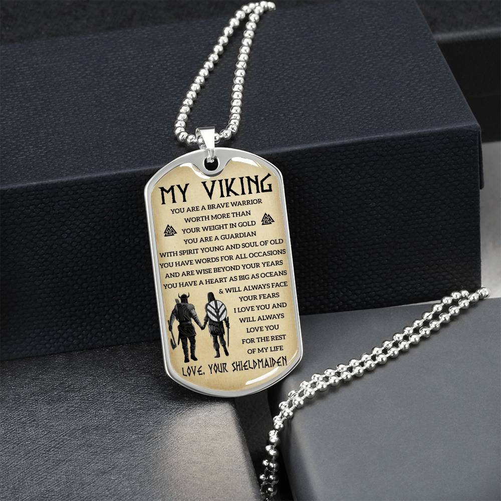 Viking Dogtag For Your Man - Army Tag Necklace, Dog Tag Necklace
