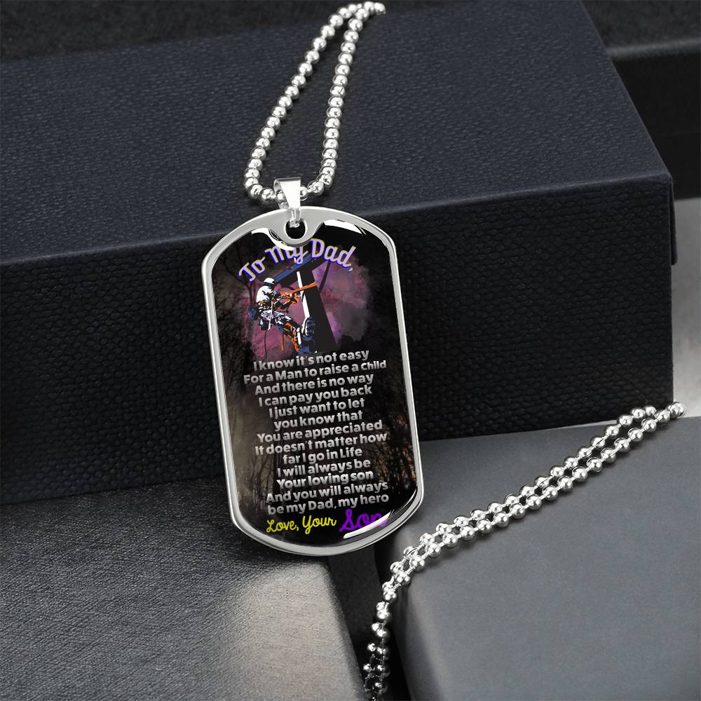 Gift For Electrician Dad - Electrician Dad Gift - Necklace For Electrician Dad - Fathers Day - Dad Dog Tag Necklace - Army Tag Necklace, Dog Tag Necklace