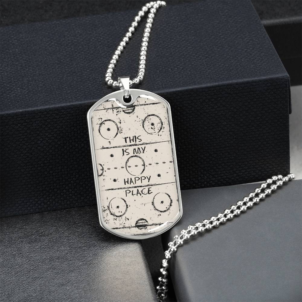 This Is My Happy Place Necklace You Are My Happy Place With An Accent Bead Of Your Choice - Army Tag Necklace, Dog Tag Necklace