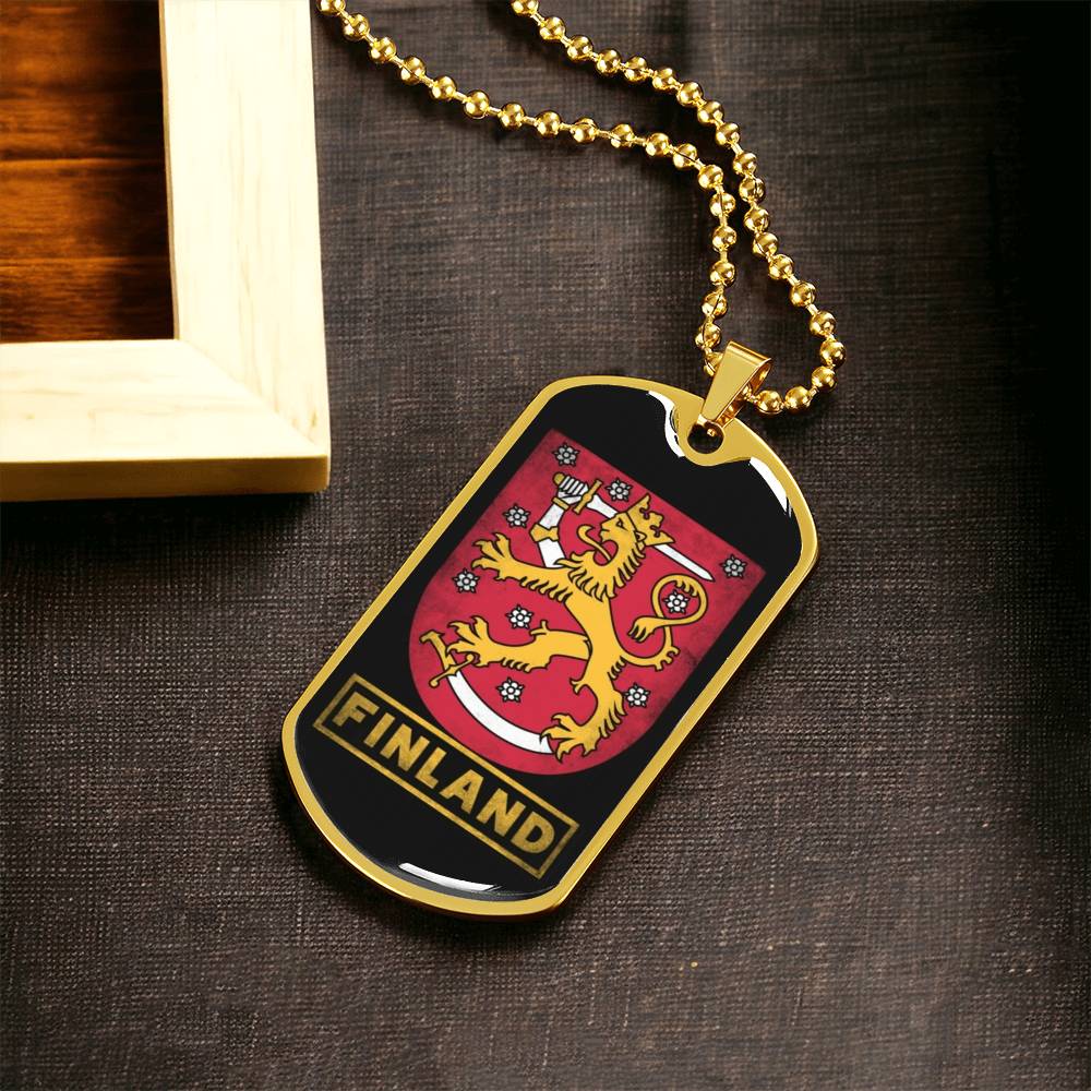 Finland Necklace - Army Tag Necklace, Dog Tag Necklace
