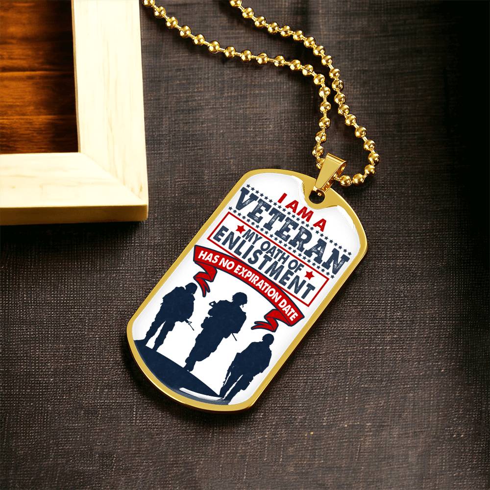 I Am A Veteran - Luxury Dog Tag Gift For Veteran Dad Christmas Gift, Daddy Necklace Daddy Dog Tag Daddy Necklace - Army Tag Necklace, Dog Tag Necklace