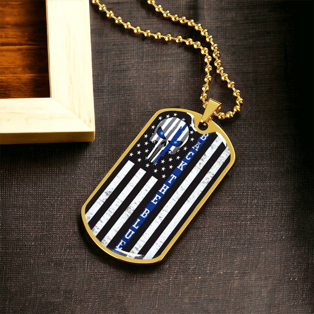Support Blue Hero - Army Tag Necklace, Dog Tag Necklace