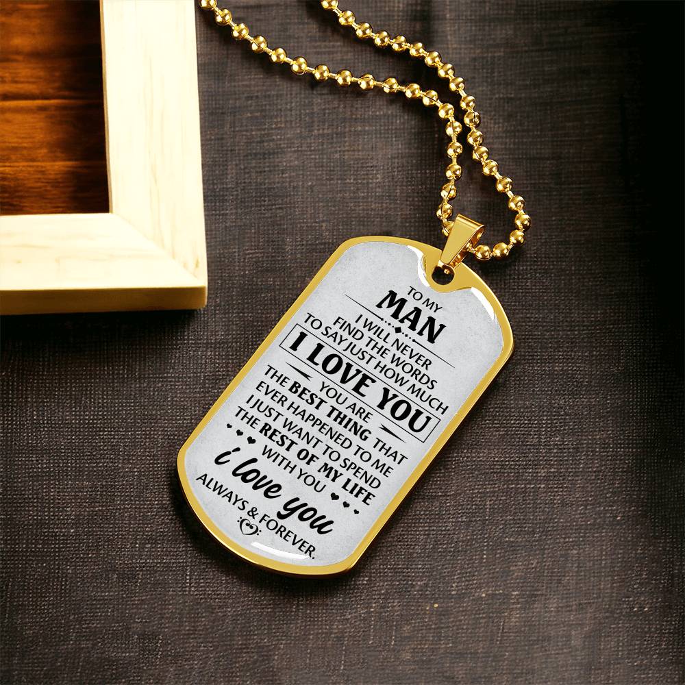 Gift For Your Man - I Love You - Dog Tag - Army Tag Necklace, Dog Tag Necklace