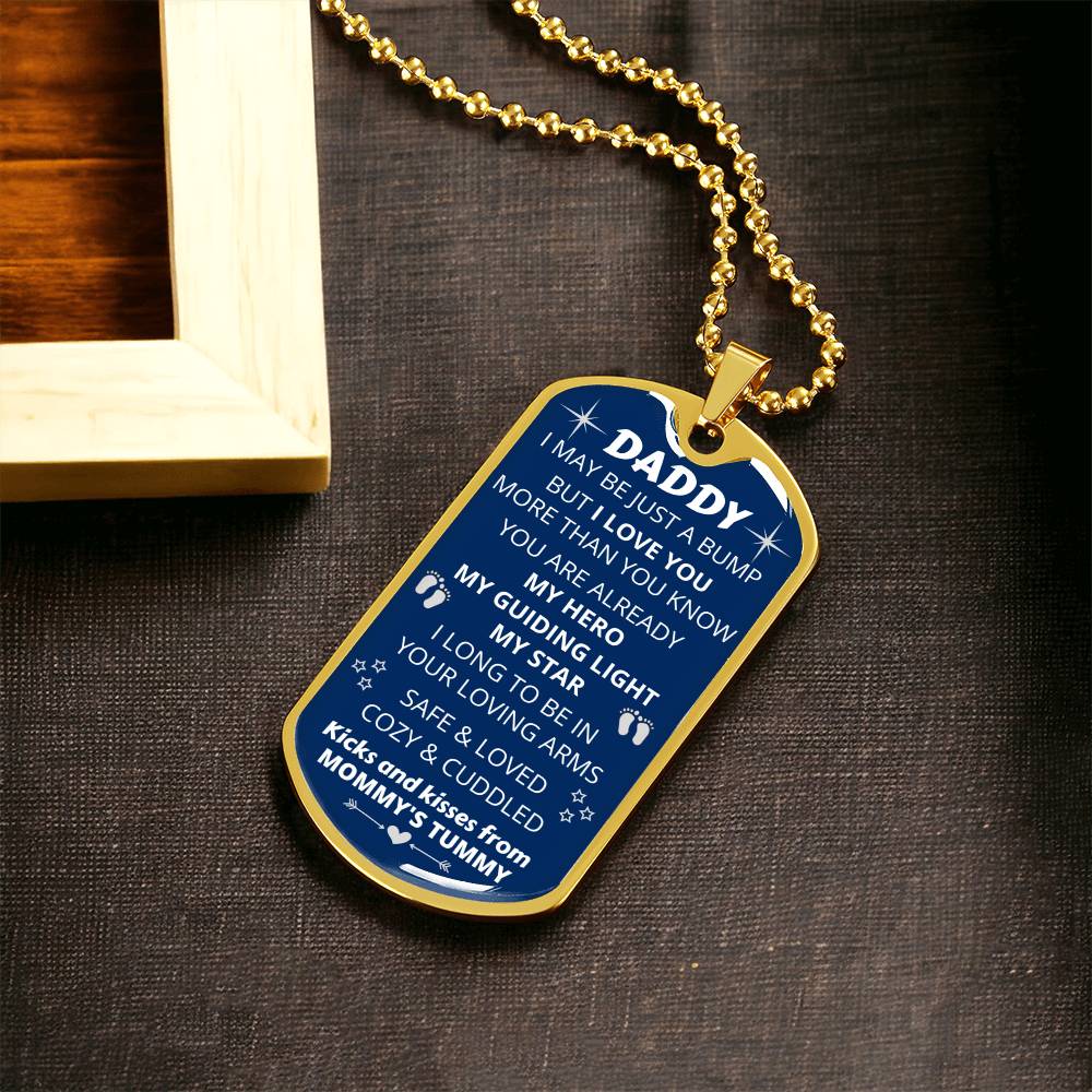 Personalized Dog Tag, New Dad Gift, Daddy Gift From Unborn, New Dad Gift From Wife, Bump Gift, New Dad Gift Idea - Army Tag Necklace, Dog Tag Necklace