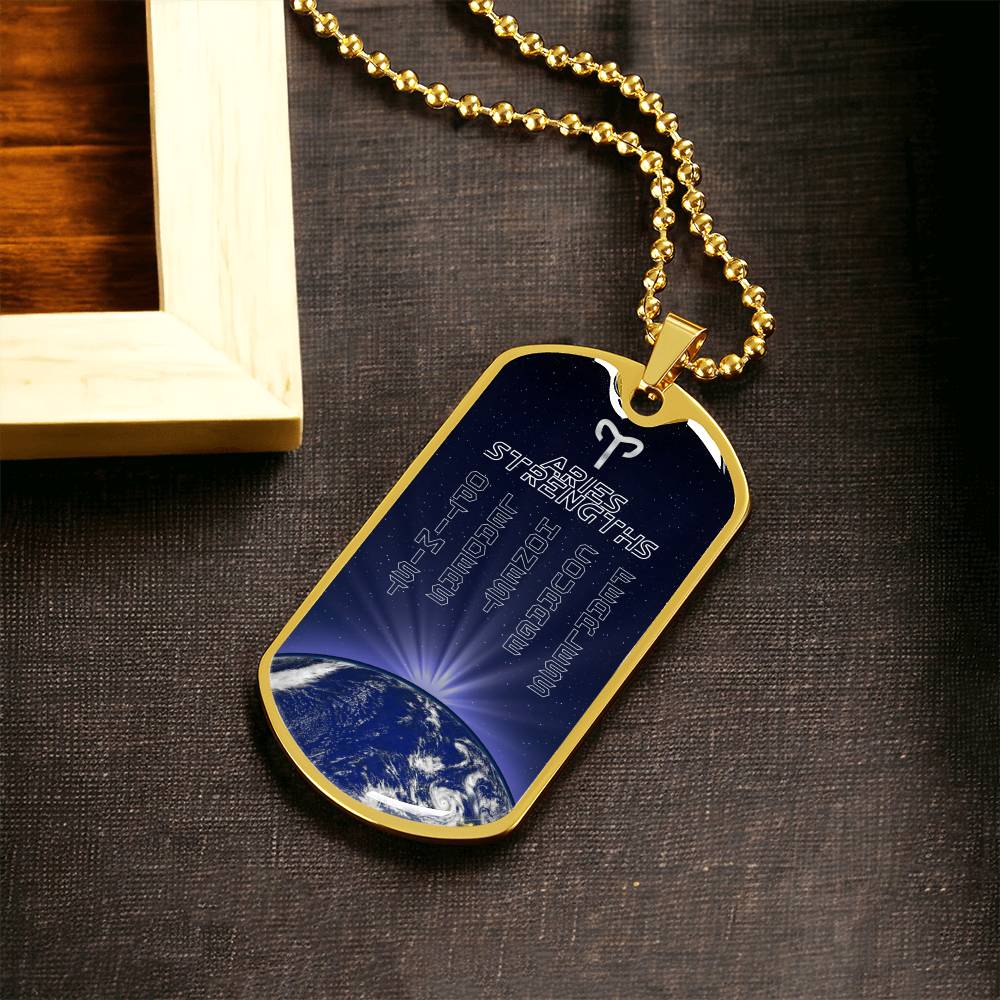 Aries Dog Tag Personalized Necklace - Army Tag Necklace, Dog Tag Necklace