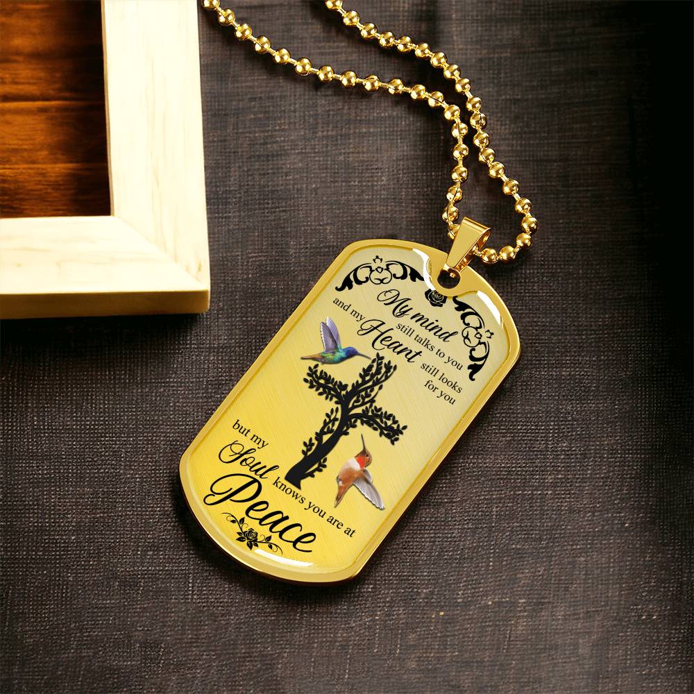 Christian Gift, Forever In My Heart, Sympathy Gift, Condolence Gift, Grief Gift, God Has You In His Arms I Have You In My Heart - Army Tag Necklace, Dog Tag Necklace