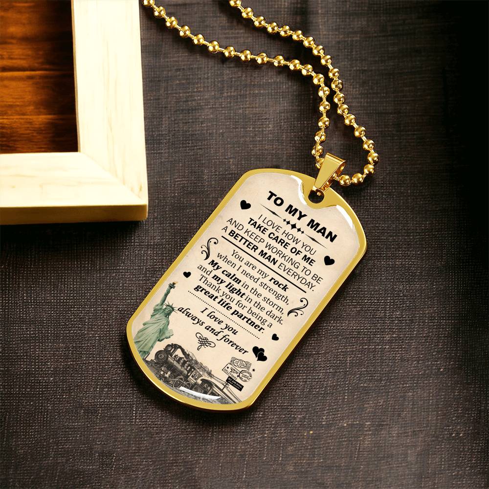 Gift For Your Man - Take Care Of Me - Dog Tag - Army Tag Necklace, Dog Tag Necklace