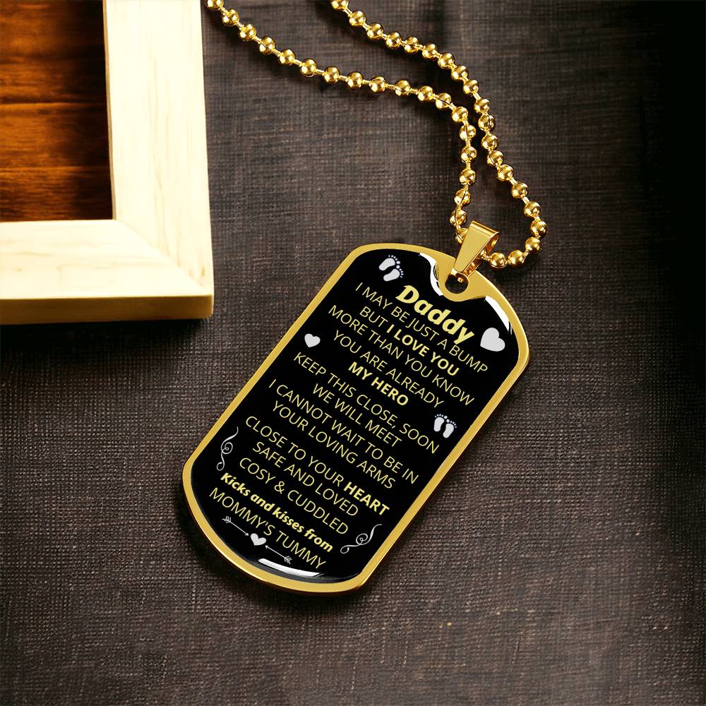 Daddy To Be - Dog Tag Pendant - Army Tag Necklace, Dog Tag Necklace