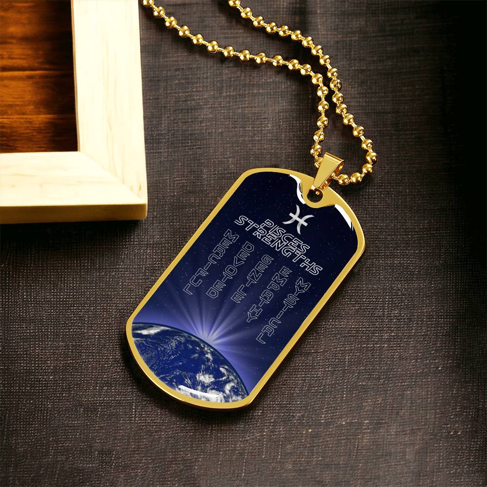 Pisces Personalized Dog Tag Necklace - Army Tag Necklace, Dog Tag Necklace