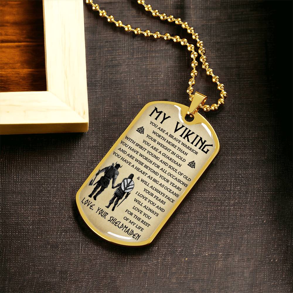 Viking Dogtag For Your Man - Army Tag Necklace, Dog Tag Necklace