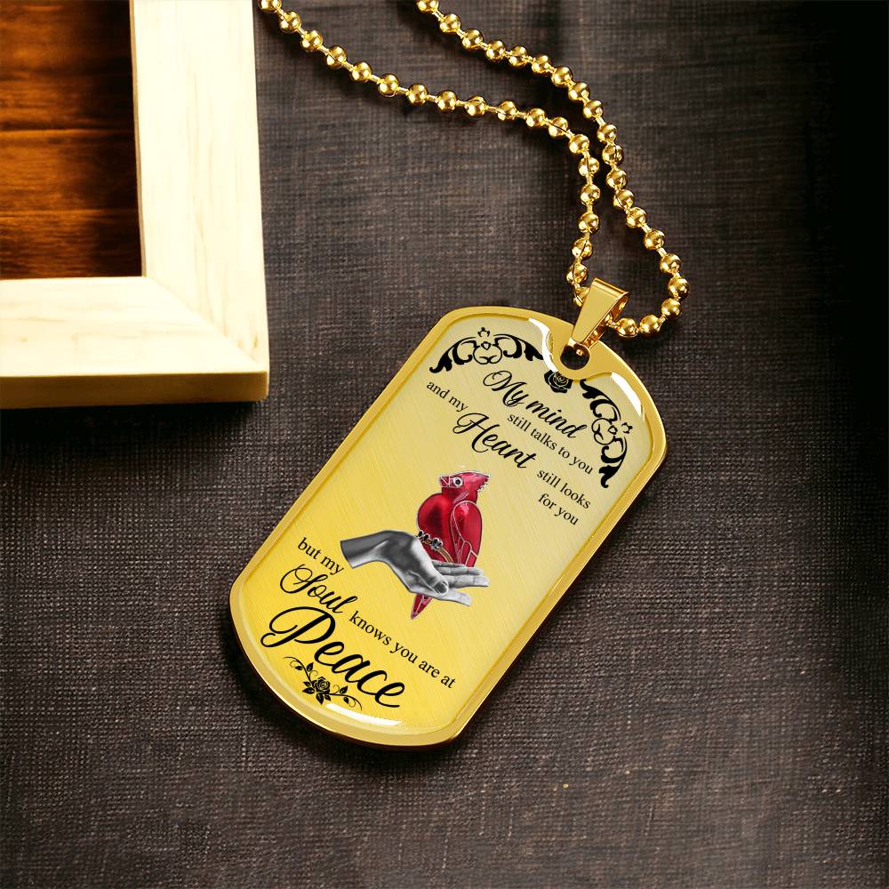 Bird On Lady Hand Luxury Dog Tag - Army Tag Necklace, Dog Tag Necklace