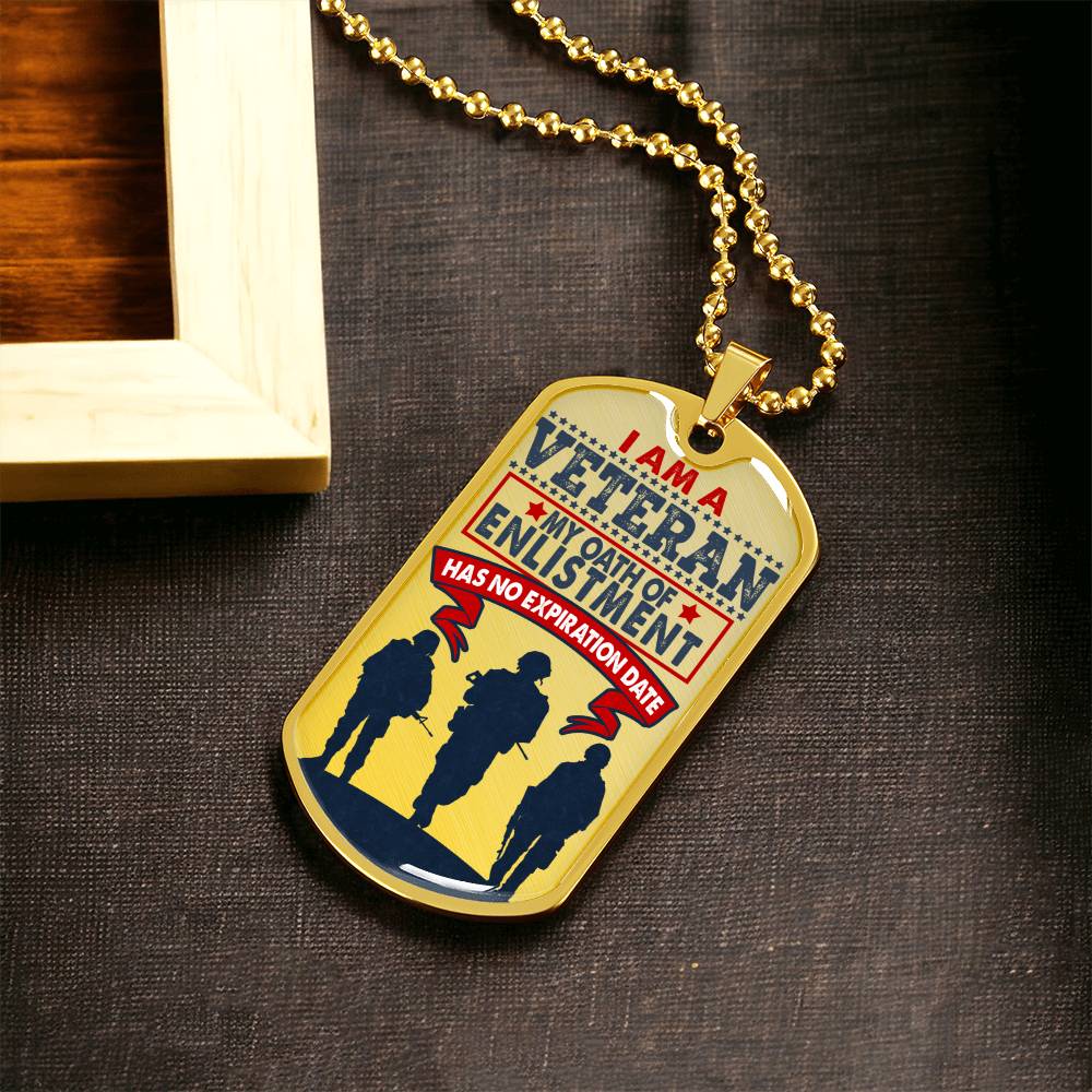 I Am A Veteran - Personalized Dog Tags , Love Freedom, Proud Female Veteran Dog Tag - Army Tag Necklace, Dog Tag Necklace