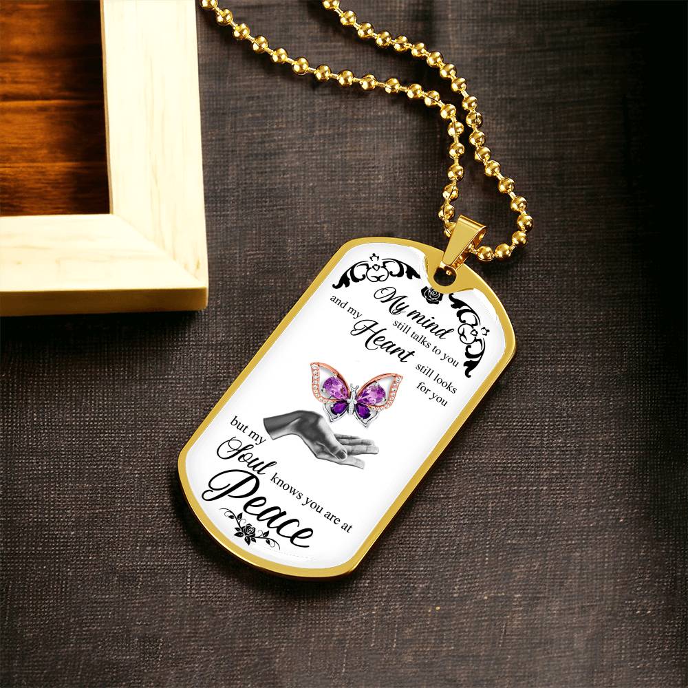 Custom Stainless Steel Necklace With Butterfly - Women Personalized Necklace - Best Gift For Girlfriend - Army Tag Necklace, Dog Tag Necklace