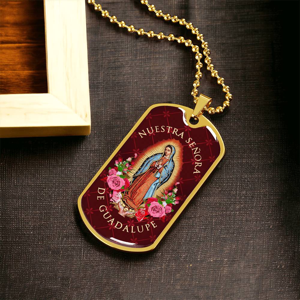 Nuestra Señora De Guadalupe Luxury Dog Tag Necklace - Army Tag Necklace, Dog Tag Necklace