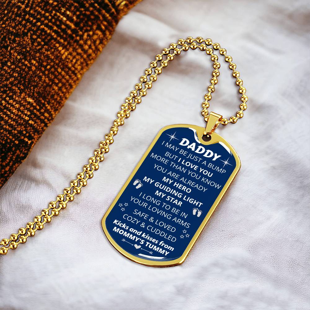 Personalized Dog Tag, New Dad Gift, Daddy Gift From Unborn, New Dad Gift From Wife, Bump Gift, New Dad Gift Idea - Army Tag Necklace, Dog Tag Necklace