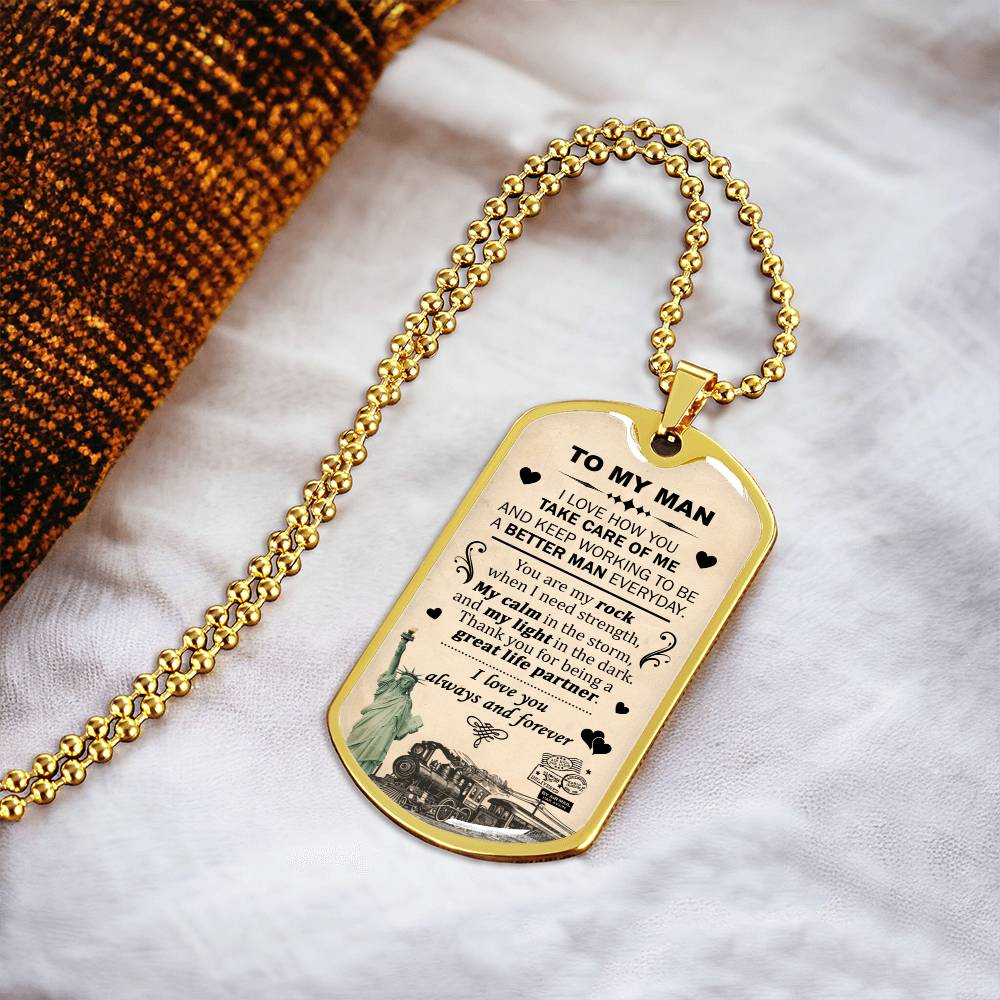 Gift For Your Man - Take Care Of Me - Dog Tag - Army Tag Necklace, Dog Tag Necklace