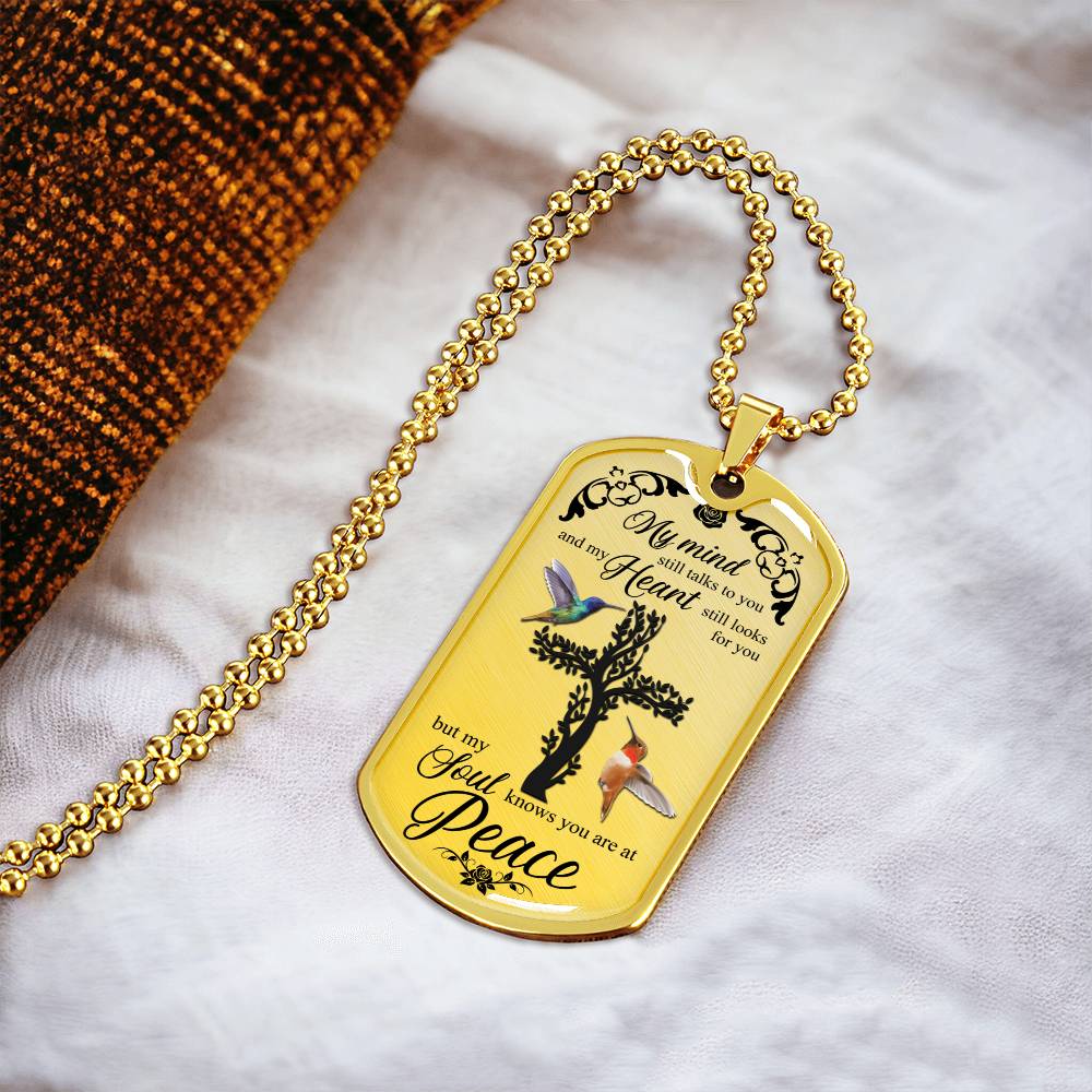 Christian Gift, Forever In My Heart, Sympathy Gift, Condolence Gift, Grief Gift, God Has You In His Arms I Have You In My Heart - Army Tag Necklace, Dog Tag Necklace