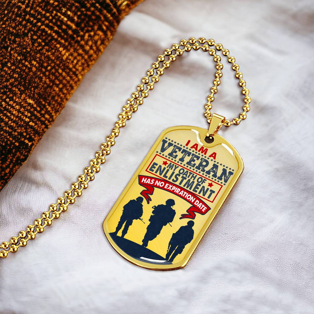 I Am A Veteran - Personalized Dog Tags , Love Freedom, Proud Female Veteran Dog Tag - Army Tag Necklace, Dog Tag Necklace