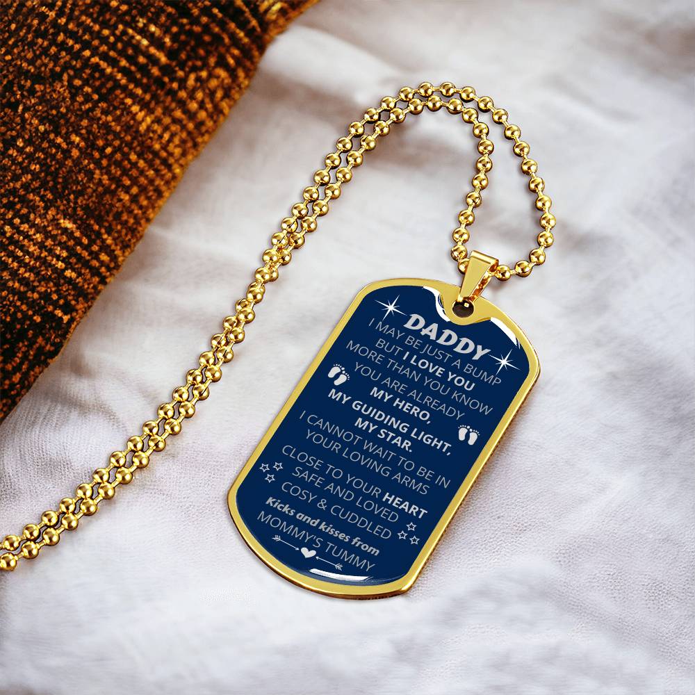 New Dad-To-Be Pendant - My Guiding Light, My Star - Army Tag Necklace, Dog Tag Necklace