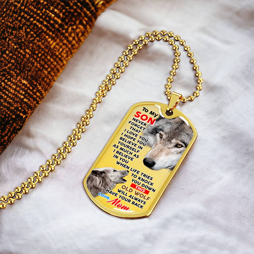 Gift For Son - Premium Dog Tag From Mom - Army Tag Necklace, Dog Tag Necklace