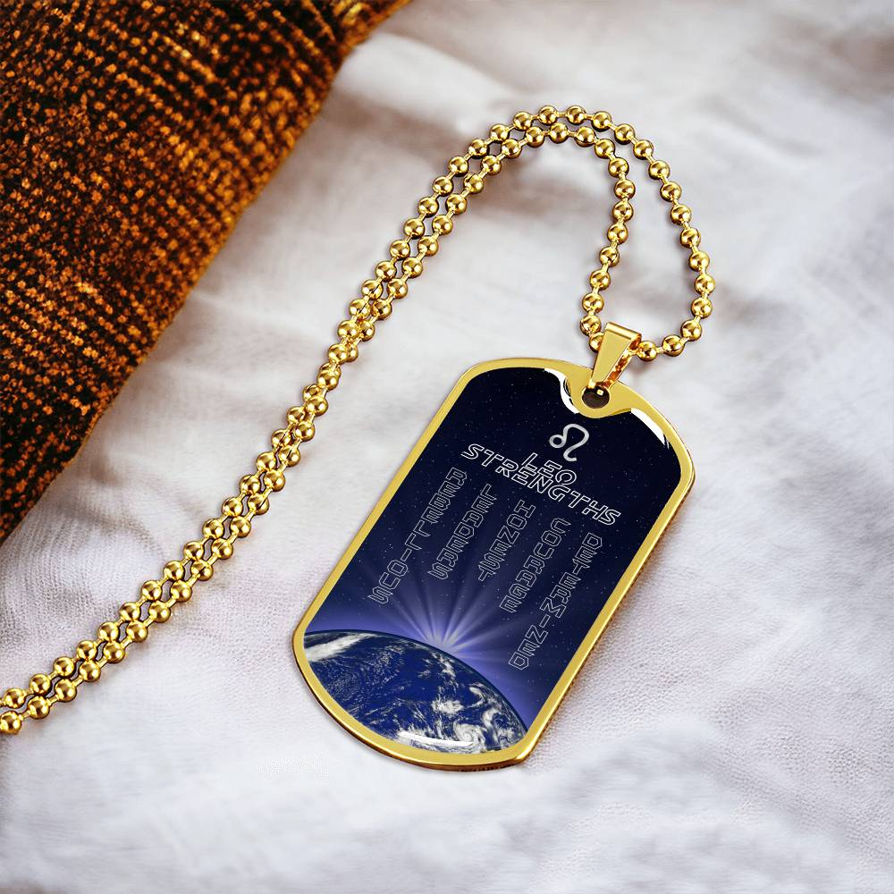 Leo Dog Personalized Tag Necklace - Army Tag Necklace, Dog Tag Necklace