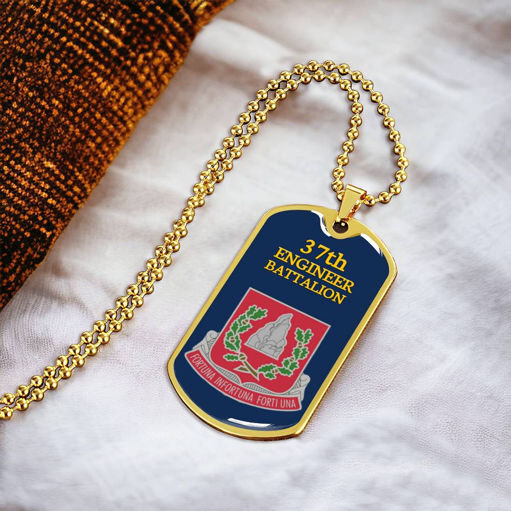 Awesome Dog Tag For 37Th Engineer Battalion - Army Tag Necklace, Dog Tag Necklace