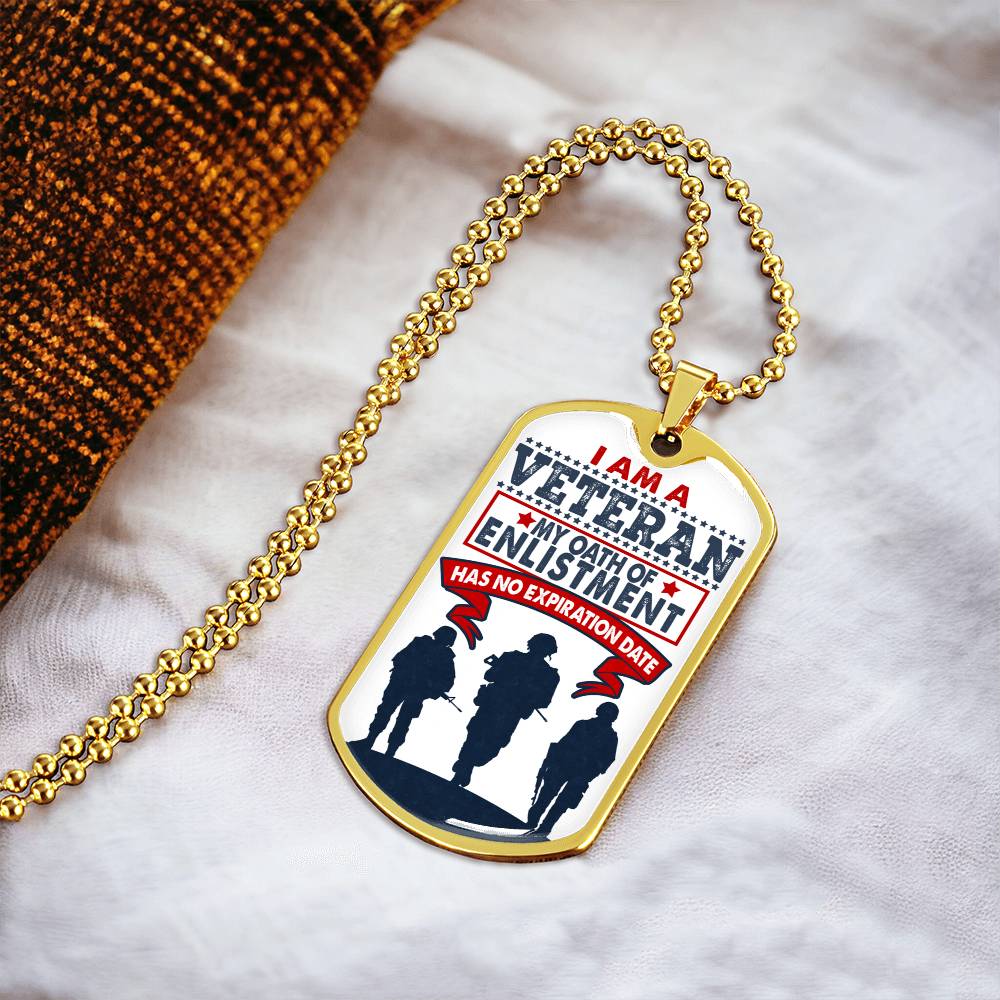 I Am A Veteran - Luxury Dog Tag Gift For Veteran Dad Christmas Gift, Daddy Necklace Daddy Dog Tag Daddy Necklace - Army Tag Necklace, Dog Tag Necklace
