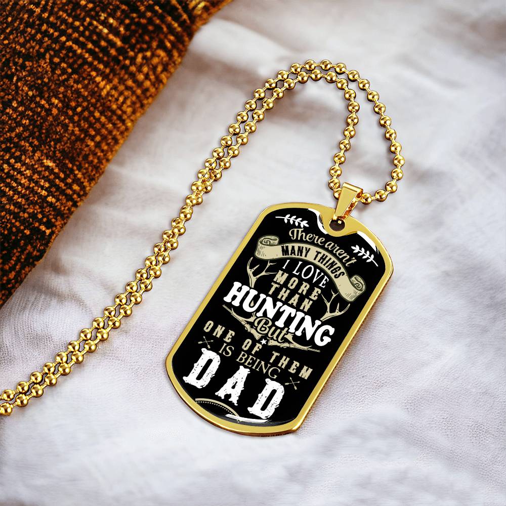 Dogtag Necklace For Hunting Dad - Army Tag Necklace, Dog Tag Necklace