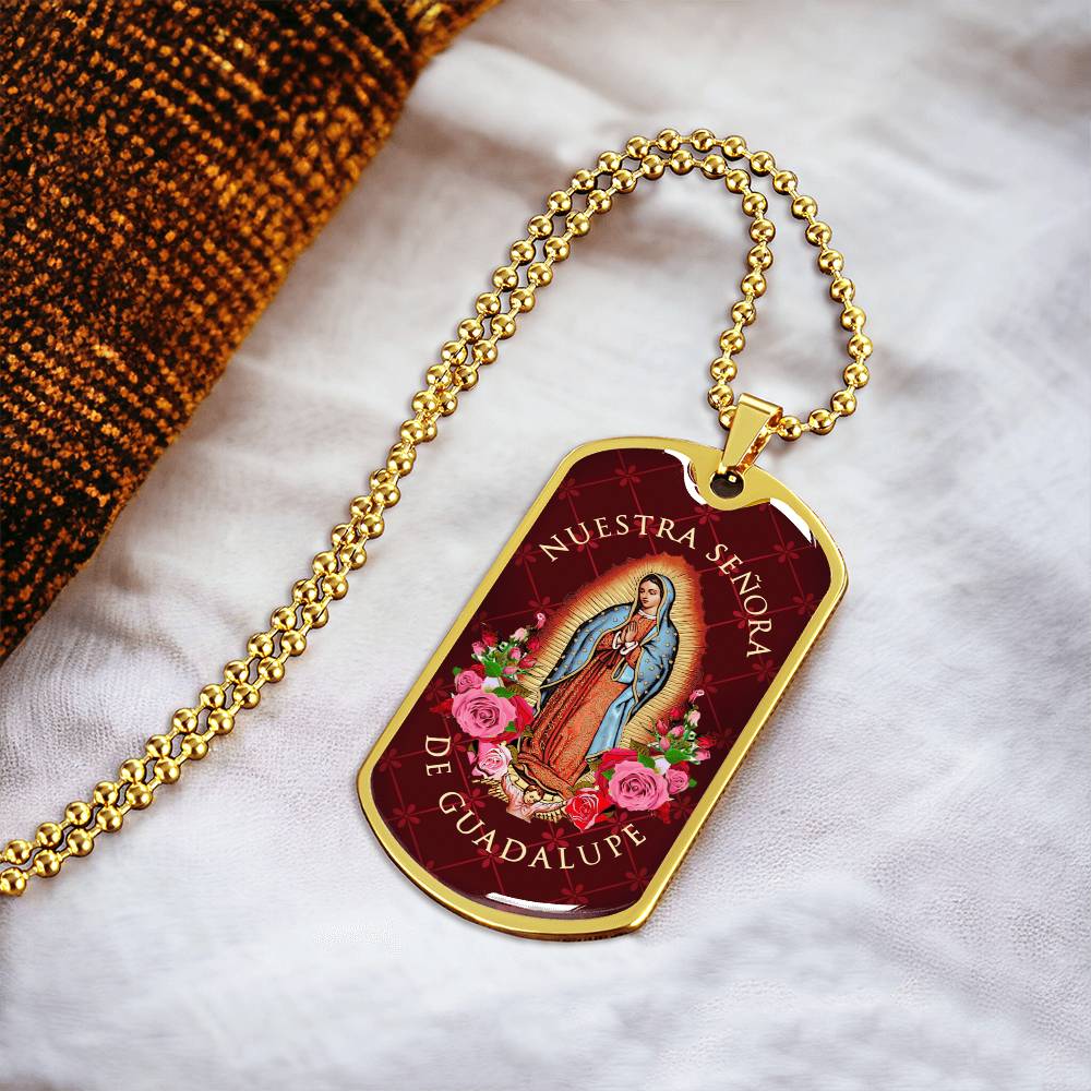 Nuestra Señora De Guadalupe Luxury Dog Tag Necklace - Army Tag Necklace, Dog Tag Necklace