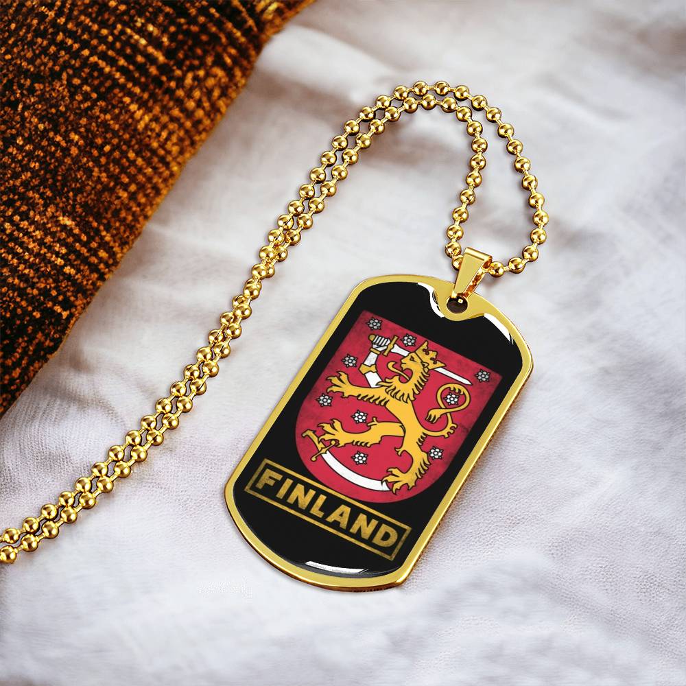Finland Necklace - Army Tag Necklace, Dog Tag Necklace